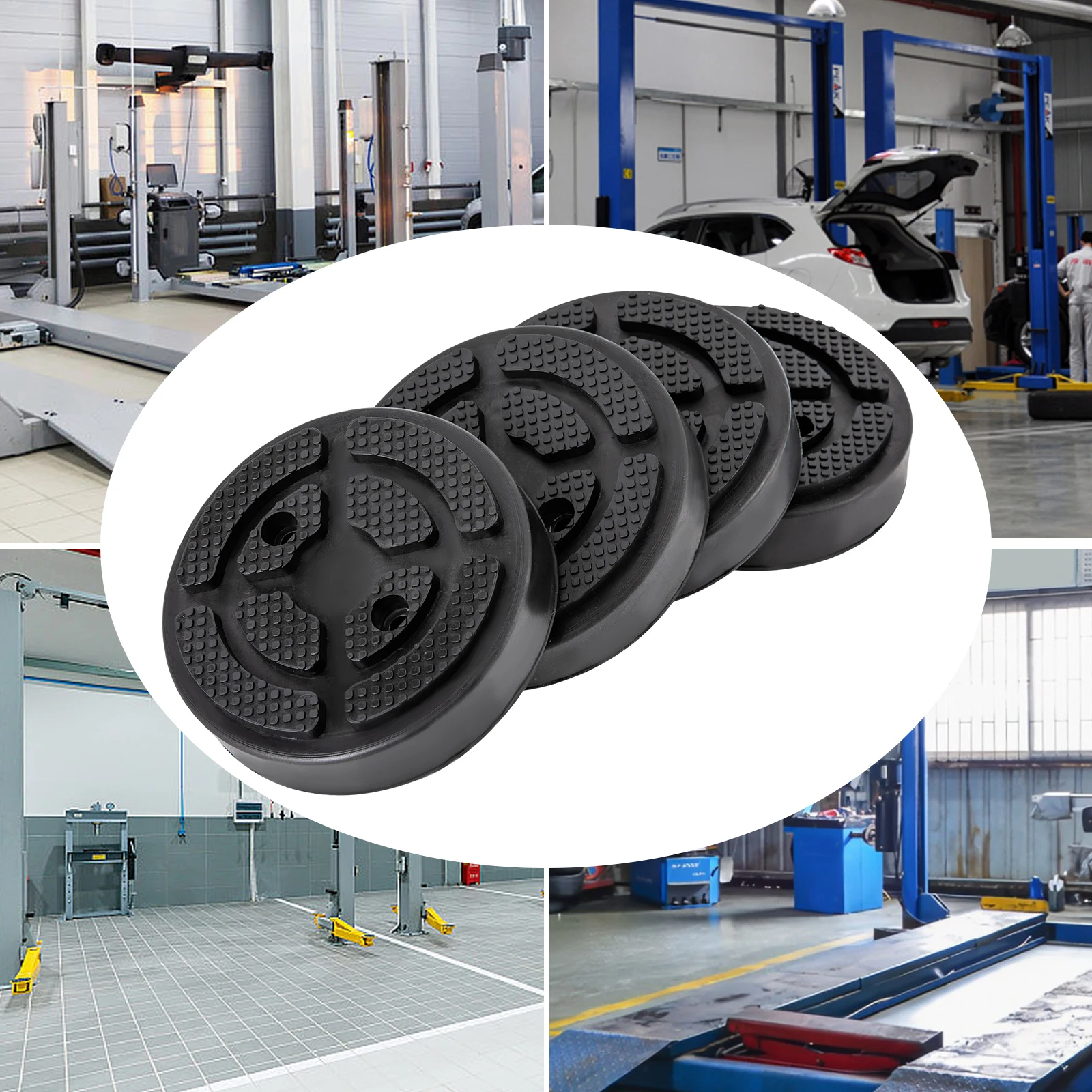 

Резиновые подушки для подъемников, резиновые накладки для домкратов, круглые резиновые подушки для рычагов, универсальные резиновые аксессуары для всех автомобилей (черные), 4 шт.