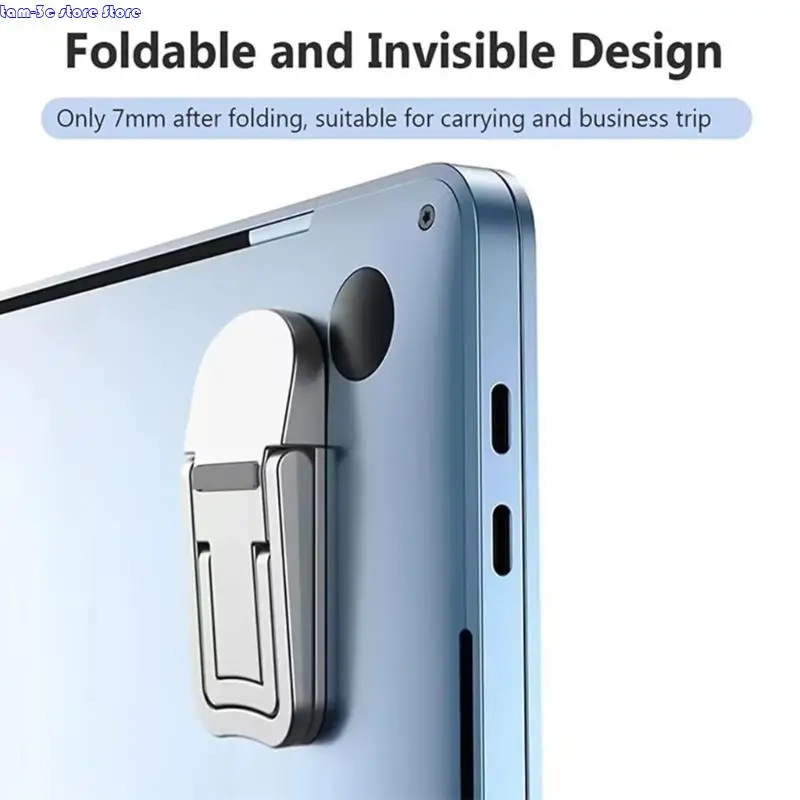 D0UA 2PCS Laptop Rising Stand, 2 Slot Invisible Notebook Holder with Silicone Padding for Multiple Notebooks