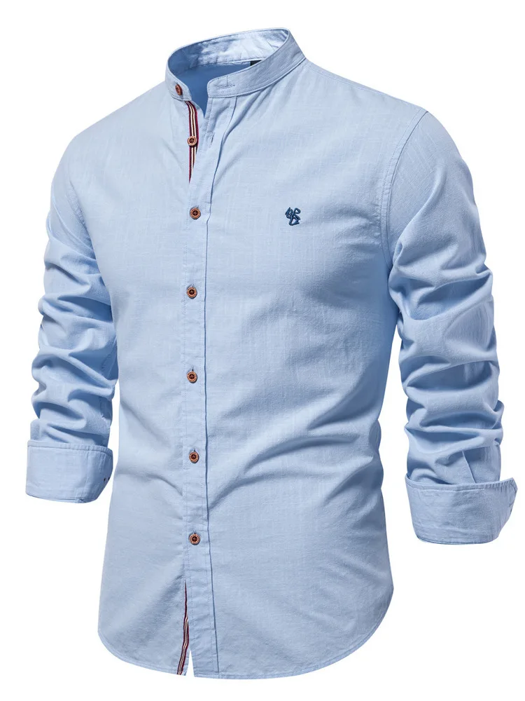 

Men's Casual Busin Long Sve Cotton Linen irt Faionable Color Leisure Pure Busin irt for Men