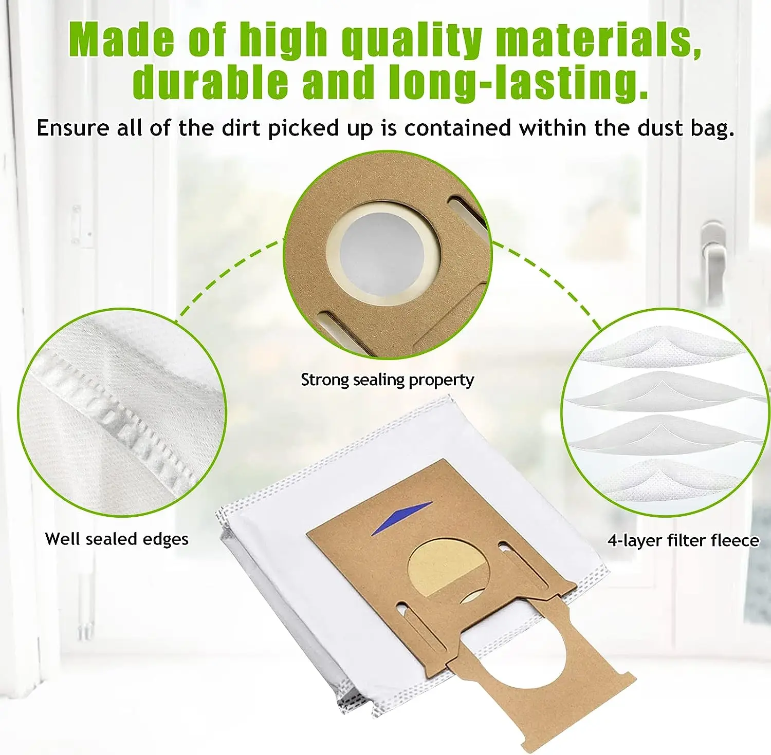 20pcs Dust Bags For ECOVACS Deebot Ozmo T8 AIVI T8 Max,T8 ,T9 T9+ N8 N8 Pro Plus,DX93 DDX96,Yeedi K781+Vacuum Cleaner Parts