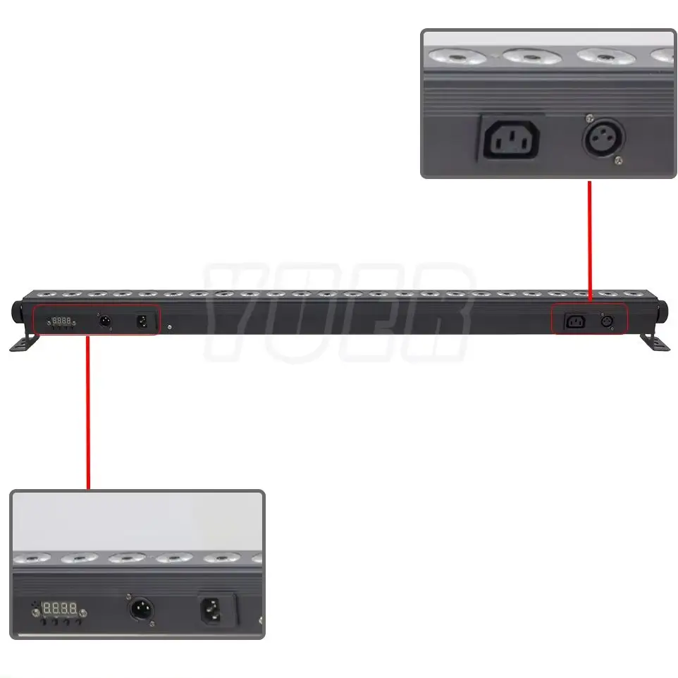 Lumière de Scène Murale à LED 24x4W, Stroboscope pour ixde Mariage, Spectacle, Course de Cheval, RGBW DMXorgStrip Pixel Bar, Lampe de Vacances