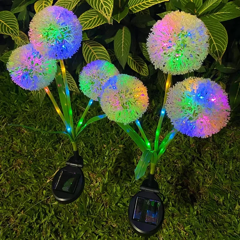 

Solar LED Outdoor Light Dandelion Ground Multiple Color Bulb Waterproof Garden Villa Decoration Lawn Lamp