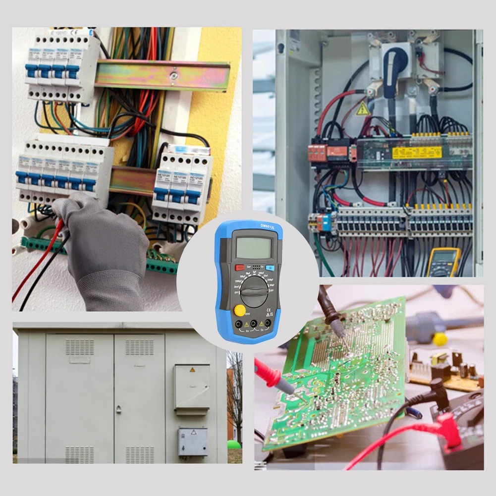 DM6013L デジタルコンデンサテスター高精度 200pF 〜 20mF 静電容量コンデンサ測定メーター LCD バックライト測定ツール