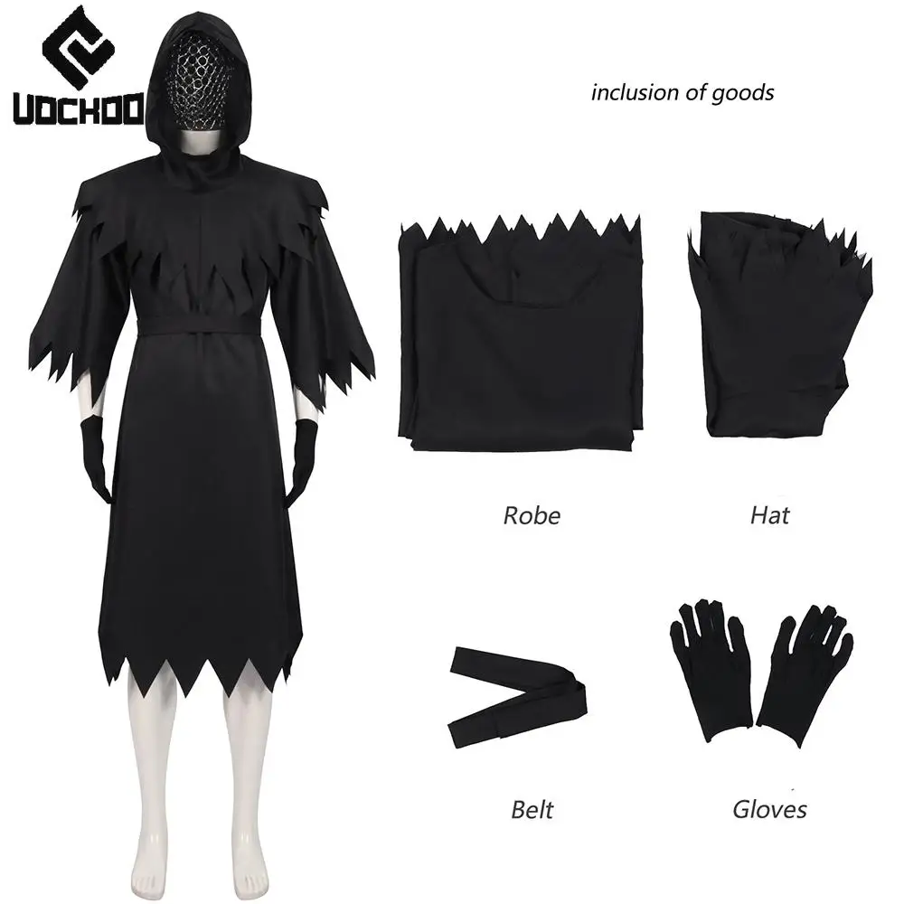 

Death God Cosplay Costume Halloween Gown Day of The Dead Black Hooded Outfit Adult Carnival Party Clothing Festival Wear