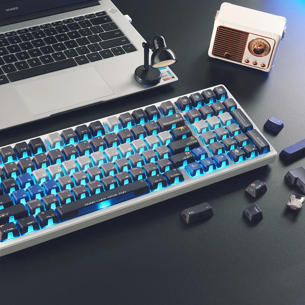 125 keys Theme Keycaps PBT Heat Sublimation OME Highly Translucent Mechanical Keyboard Keycaps MX Switch Gaming Keyboard Cap