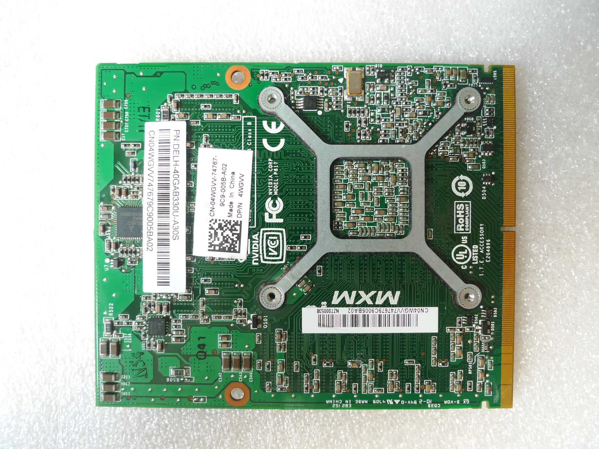 

Видеокарта GTX 260M GTX260M WDXVH G92-751-B1 для ноутбука Dell Alienware M15x M17x R1