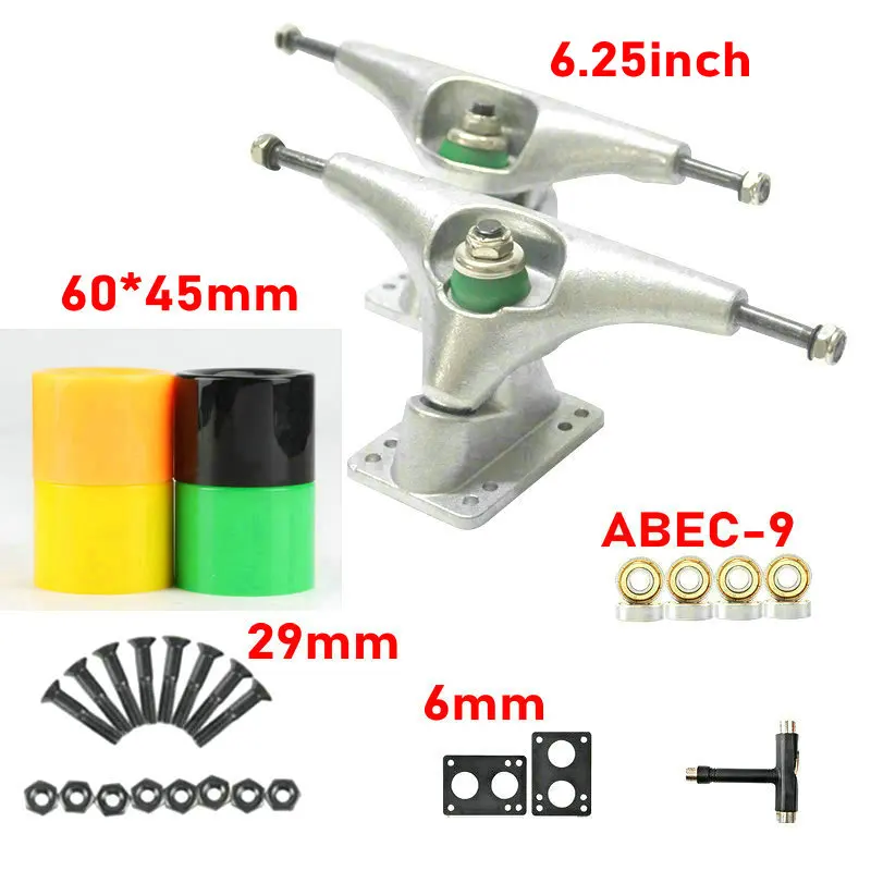 New Surfskate Trucks 6.25inch Skateboard Bridge Surfboard Wheels Steering Axle Bridges 70*51mm 60mm wheels Surfskate Accessories