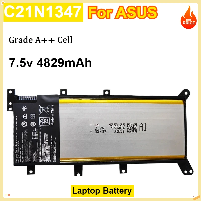 7.5V 4829mAh 37Wh C21N1347 Laptop Battery for ASUS X554L X555L X555LB X555LN X555 X555LD X555LP F555A F555U W519L F555UA