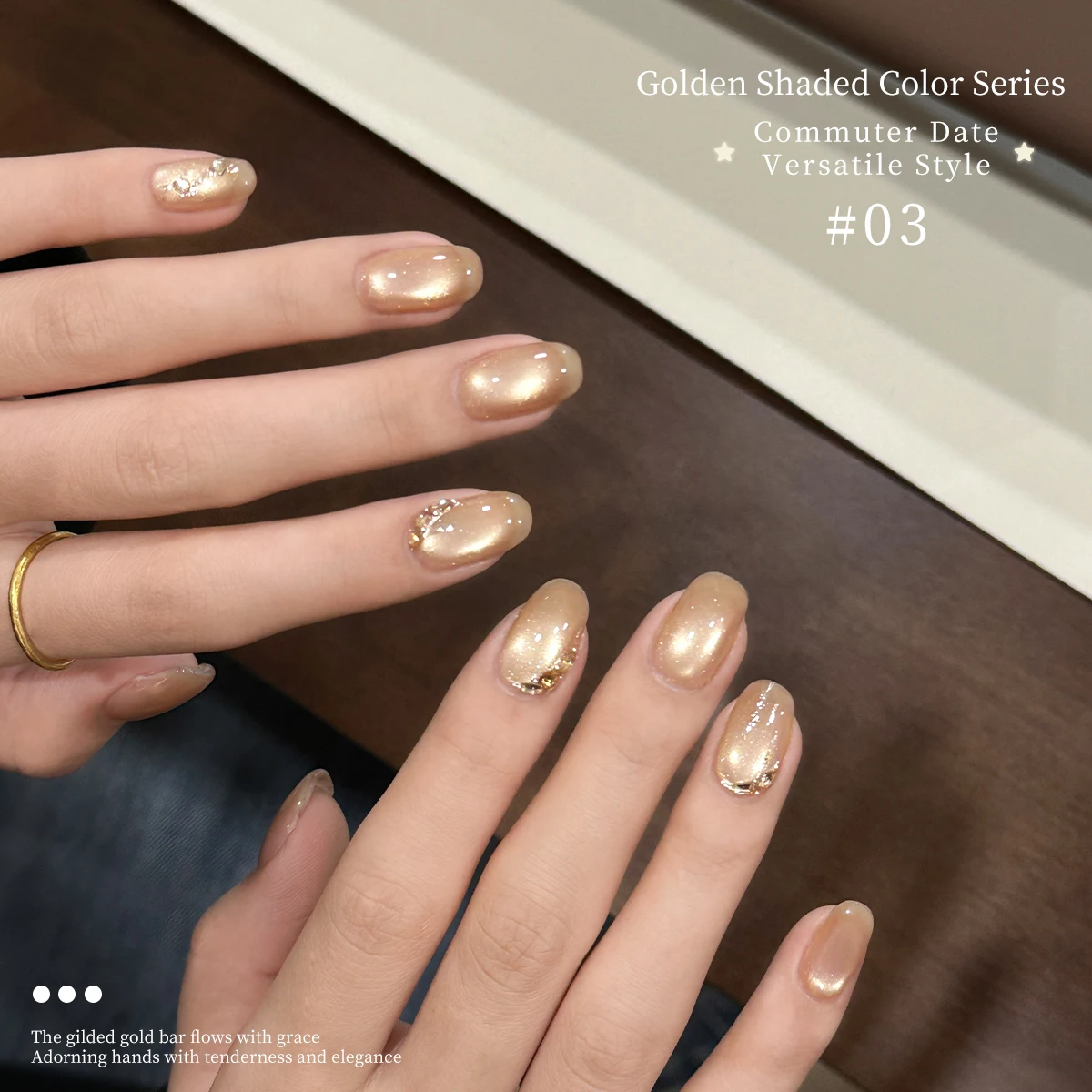 XEIJAYI 1 pieza de esmalte de gel de ojo de gato dorado brillante con efecto de polvo de flash magnético, calidad de salón para mujeres de moda