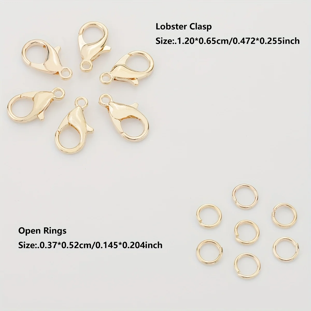 50/100pcs 12*8/5mm KC Alloy Gold Lobster Clasp Open Ring Set Handmade DIY Jewelry Making Beaded Keychain Accessories