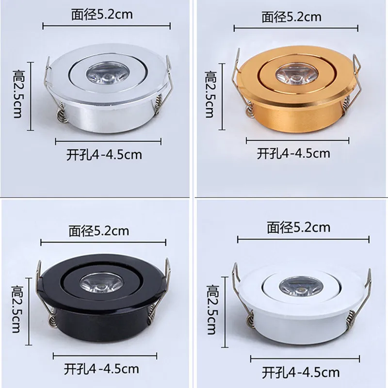 LED Mini do sufitu LED Spot Llight 3W LED oprawa wpuszczana AC85-265V miniownlight szafka lampa punktowa