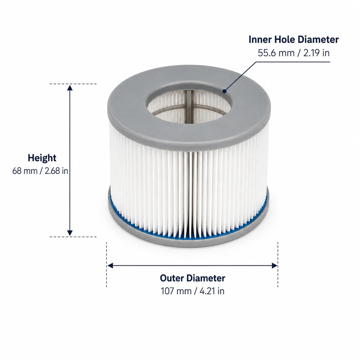 2–8 Stück Schwimmbadfilter für MSPA aufblasbare Whirlpool-Spa-Badewanne, Wasserfilterkartusche, Pumpen-Ersatzset, M-Spa-Schwimmbad – Detail 2