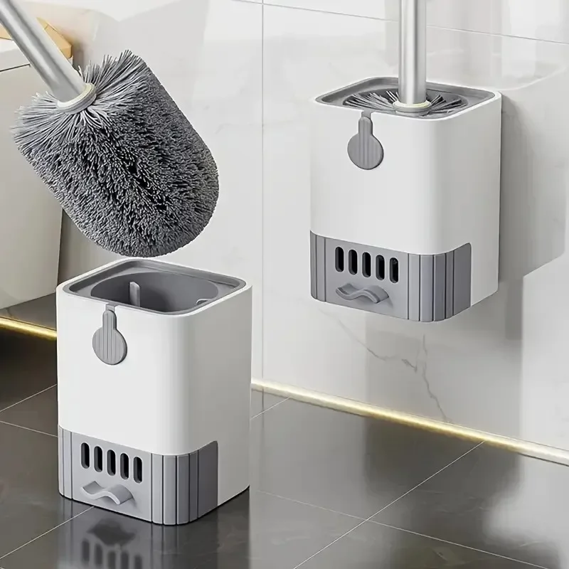 

Набор для чистки унитаза: силиконовая щетка с держателем, глубокая очистка, быстросохнущий держатель, конструкция с защитой от капель