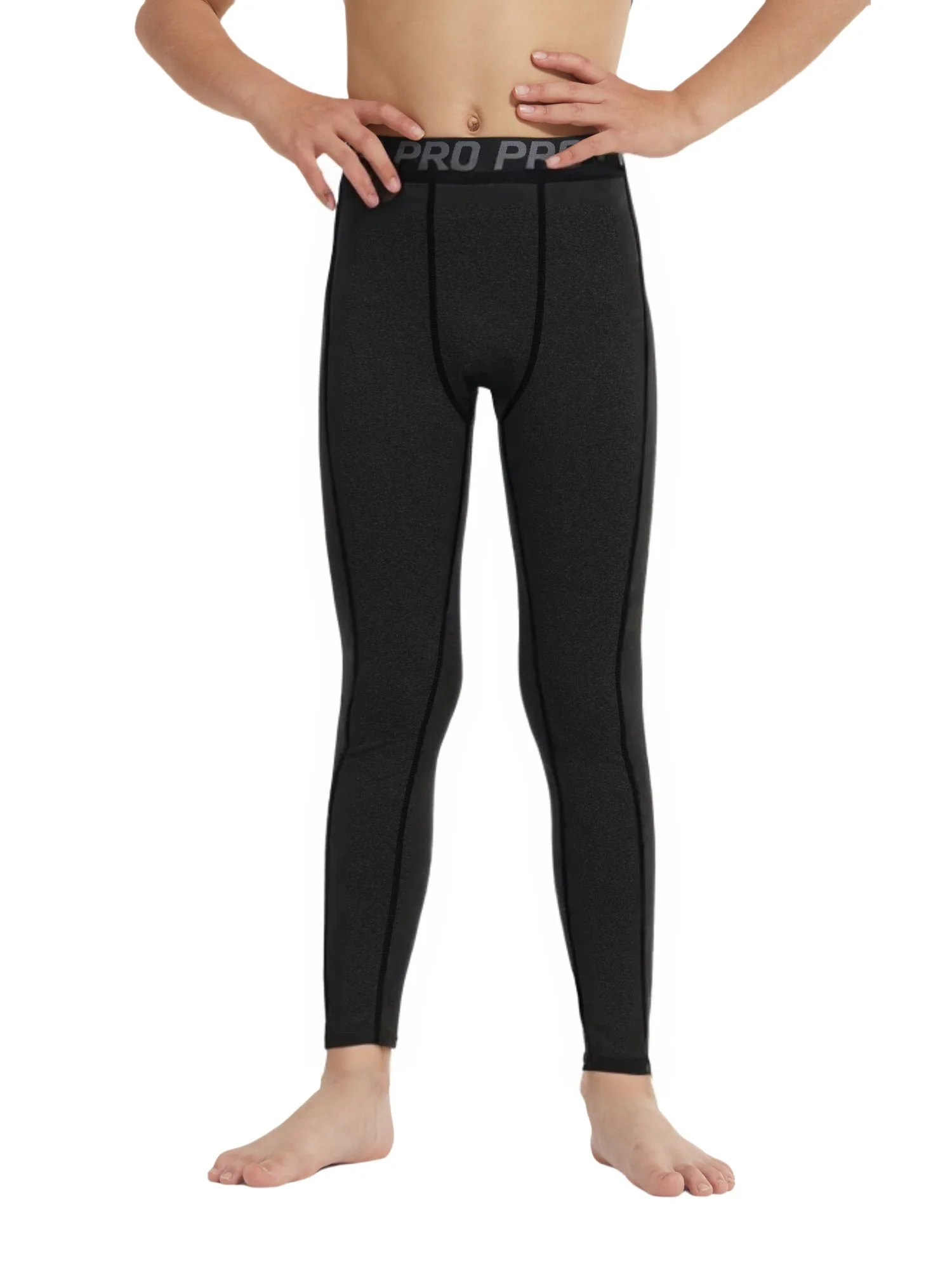 

Youth Boys Compression Leggings Athletic Workout Running Tights Active Boys Sports Fitness Compression Fit Trousers