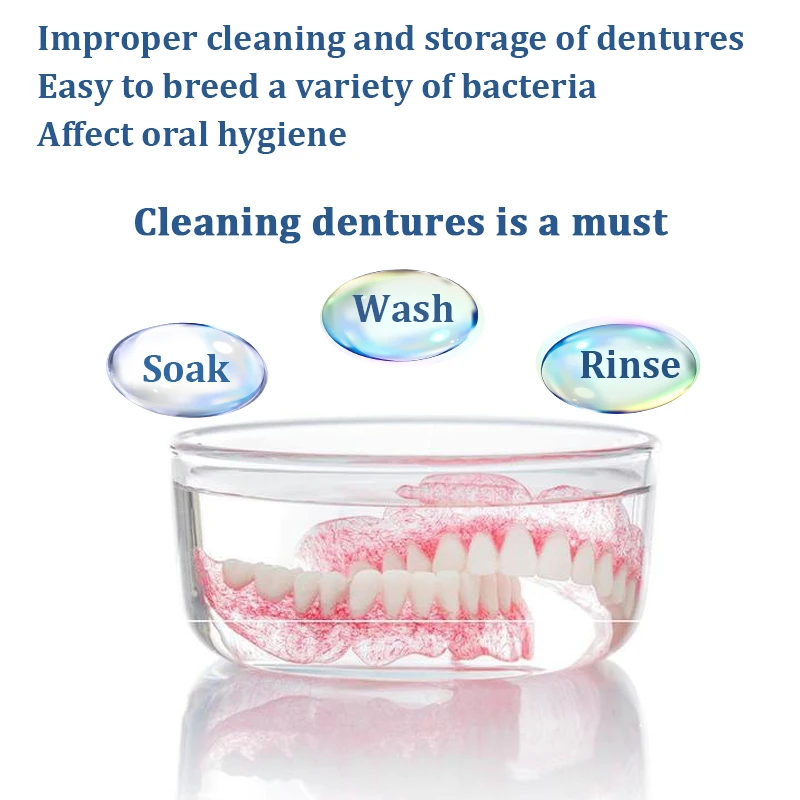 Коробка для ванны для зубных протезов, набор чехлов для зубных протезов, портативный фиксатор с корзиной для ситечка, коробка для хранения вставных зубов, чистка зубных протезов