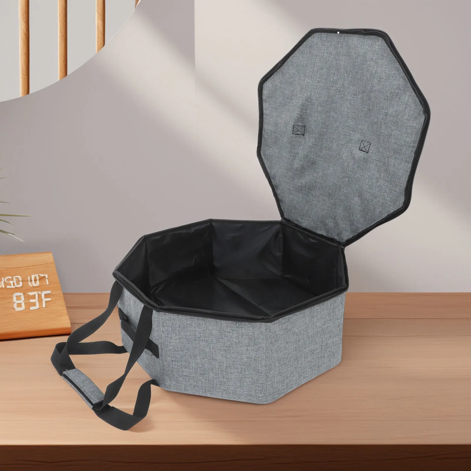 

Large Foldable Hat Storage Box Collapsible Round Organizer Cowboy Hat Box Dustproof Lid Travel Portable Storage