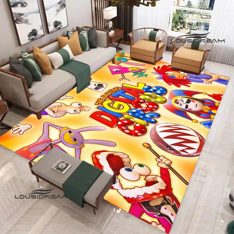 THE AMAZING DIGITAL CIRCUS Cartoon carpet living room bedroom carpet non-slip door mat photography props area rug birthday gift