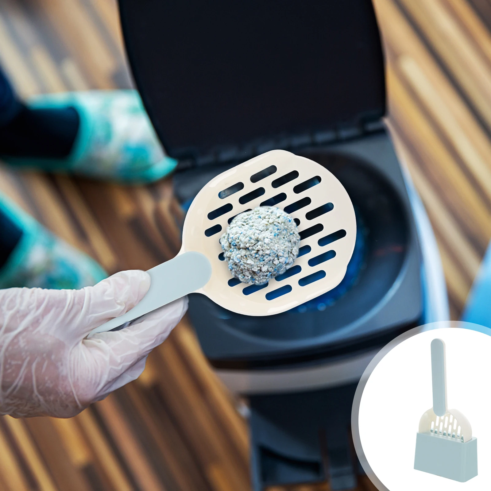 

1 set Cat Litter Scoop Strong Handle Big Mouth Wide Design Easy Cleaning Pet Litter Holder Durable ABS Material for Small Large