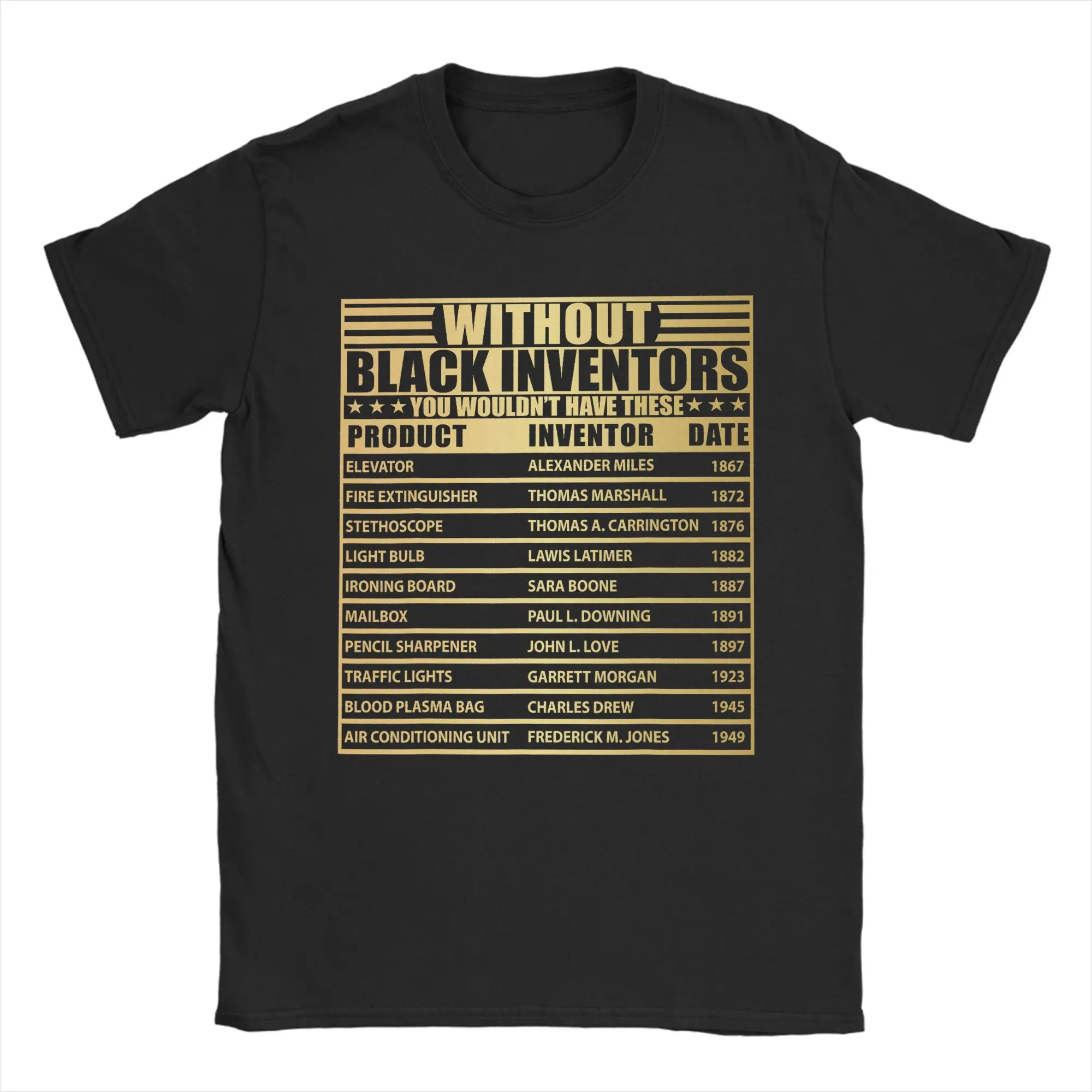 History Of Forgotten Black Inventors Black History Month T-Shirt Pure Cotton T Shirts For Couple Tee Shirt Short Sleeve Tops