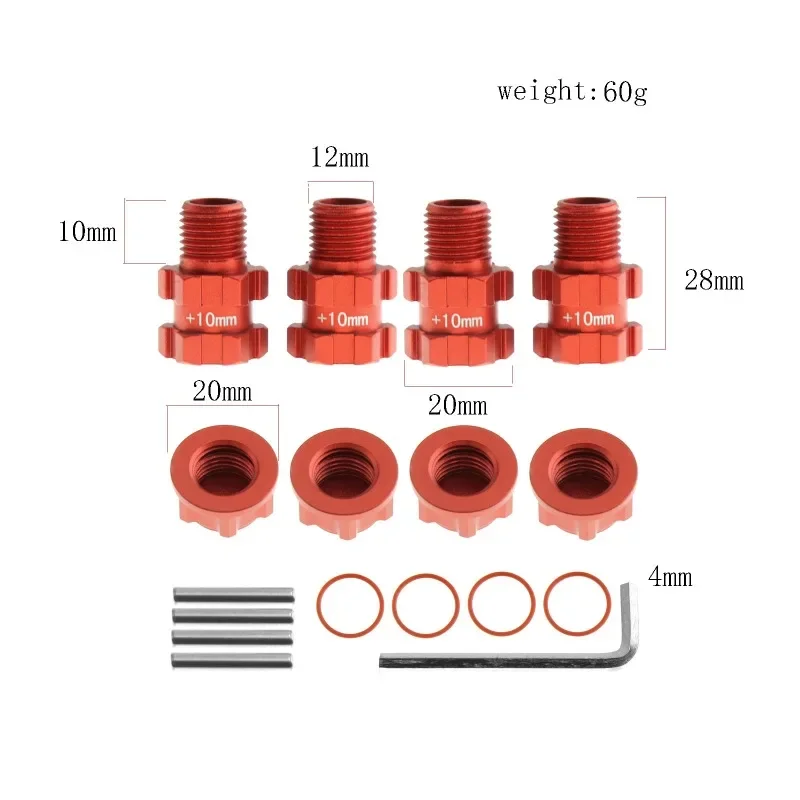 Metalowy Adapter piasta sześciokątna koła odłamkowego 14mm do 17mm do 1/10 ARRMA 3S SENTON VORTEKS Typhon duży części do ulepszenia samochodów