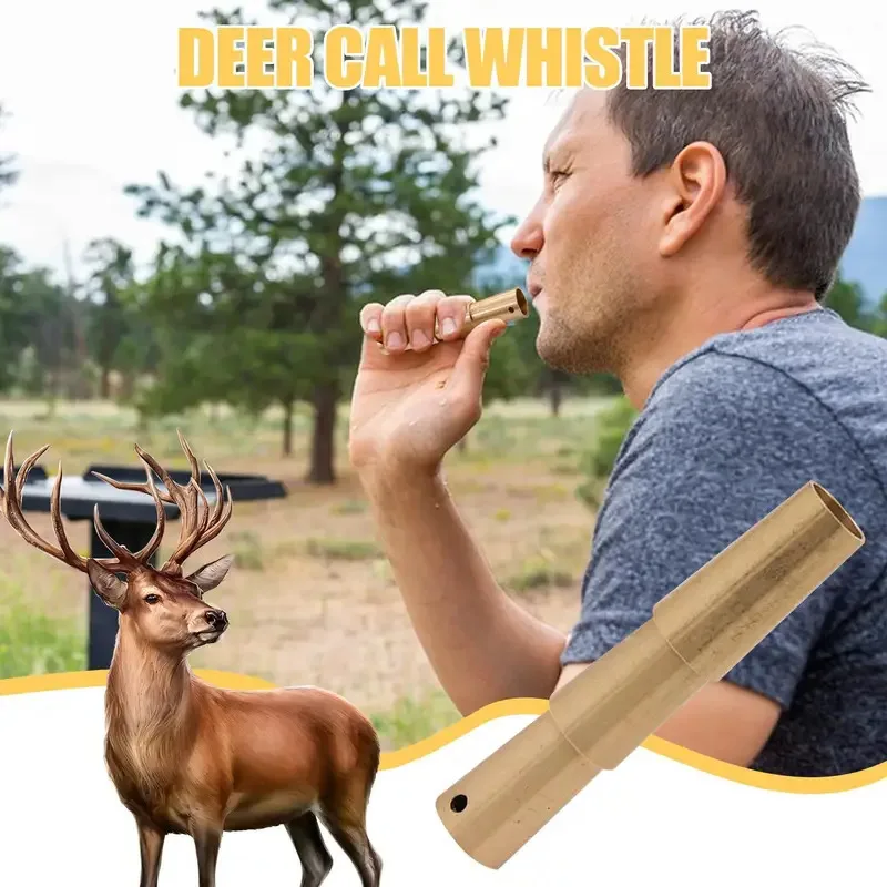 황동 사슴 유인 호루라기, 사냥용 동물 유인기 3가지 옵션, 사슴, 까마귀, 다람쥐, 새 유인, 생존 장비 야외 선물