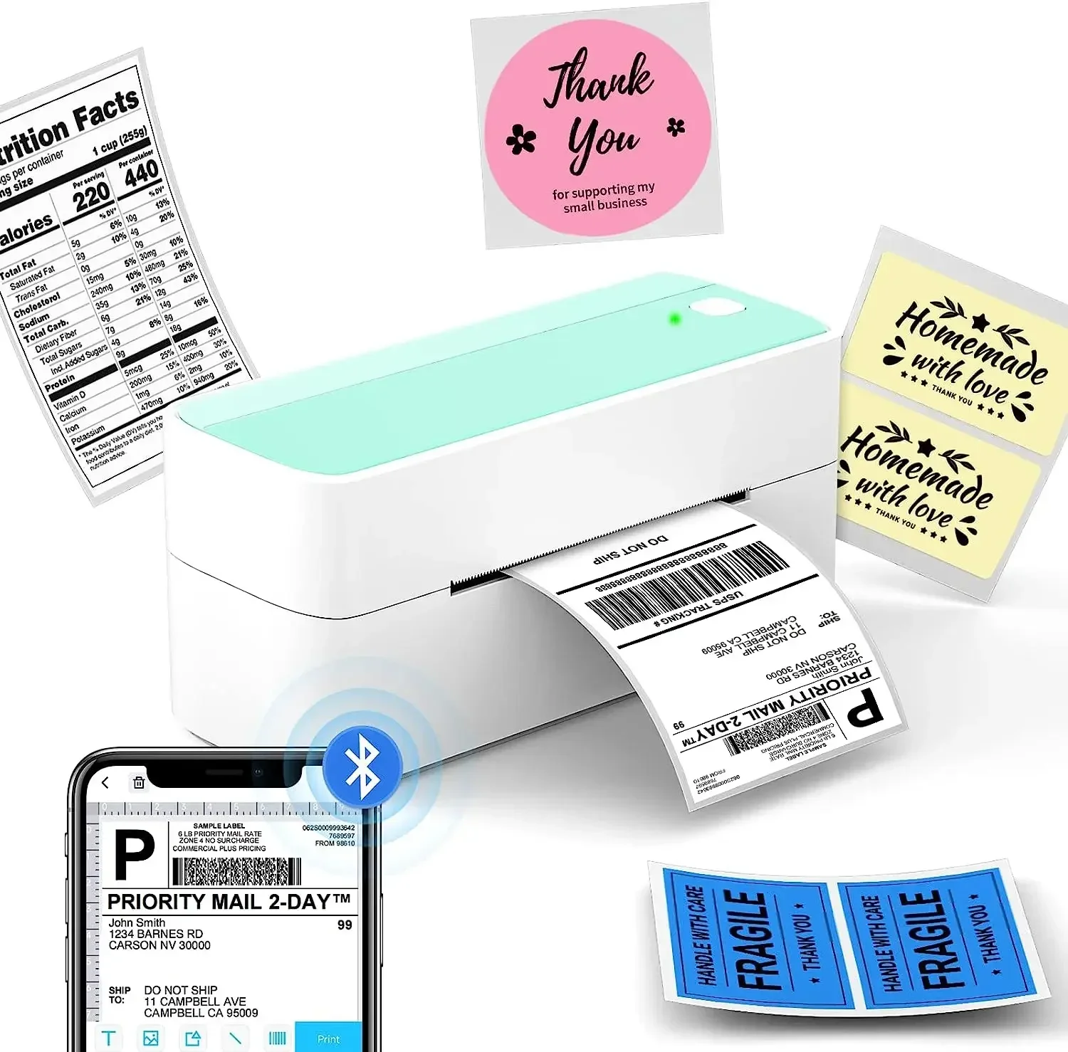 2026/Direct Thermal printer label roll paper 4x6 commercial grade Phomemo 246S/241BT/D520BT portable printer