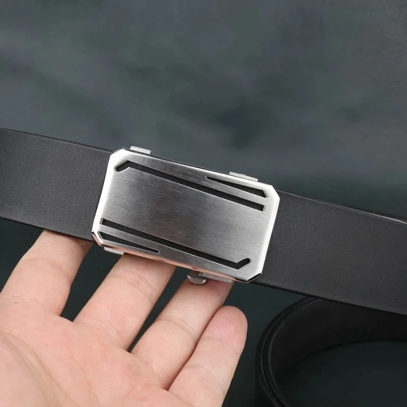 ceinture-en-cuir-de-vache-veritable-pour-hommes-avec-boucle-rayee-faite-a-la-main-tissage-uni-noir-importee-d'italie-ceinture-en-cuir-de-vache-de-premiere-qualite-304-stainle