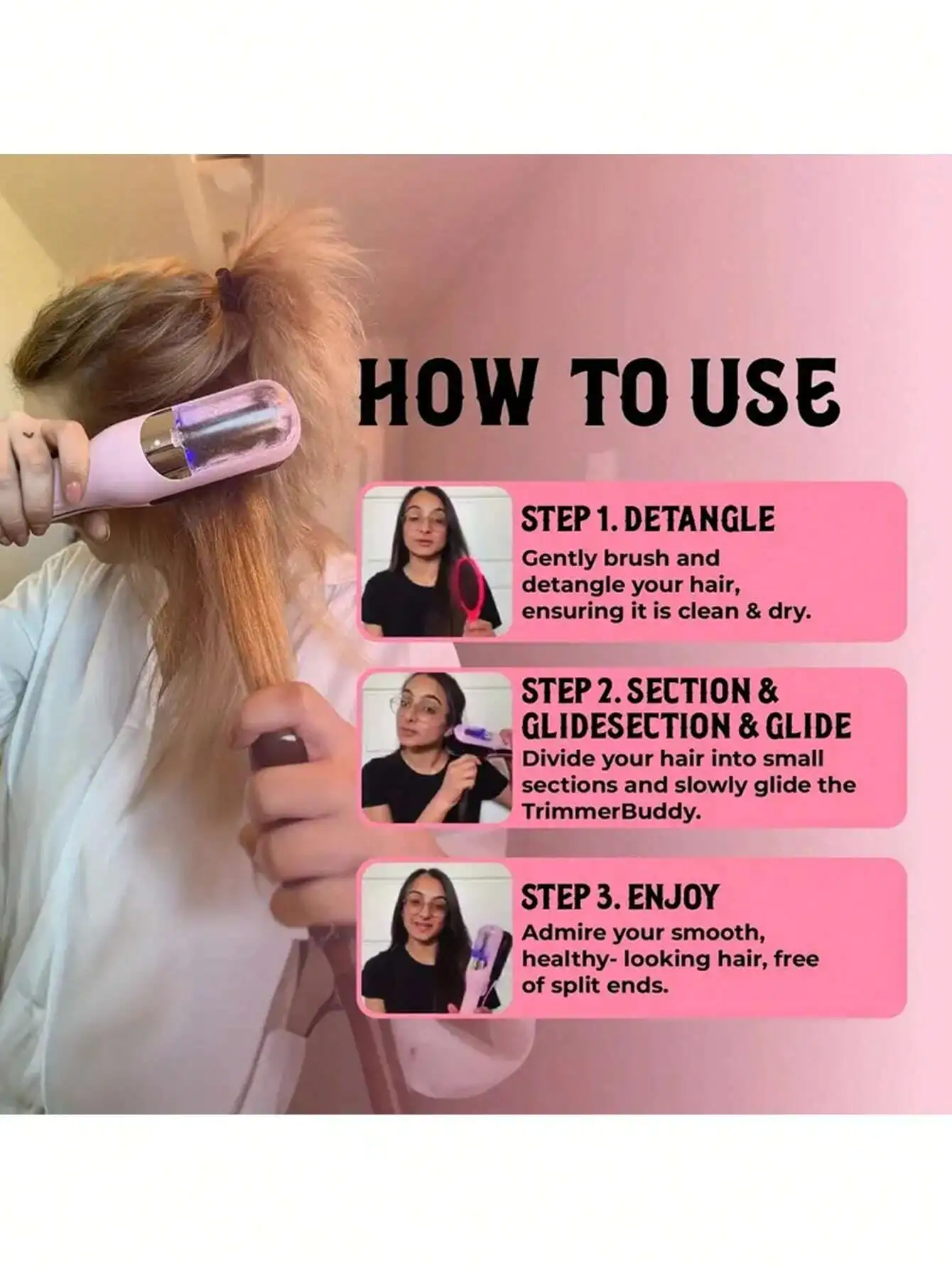 Máquina cortadora de cabello, recortadora de puntas abiertas, removedor automático de puntas abiertas, tratamiento de cuidado de reparación de cabello dañado