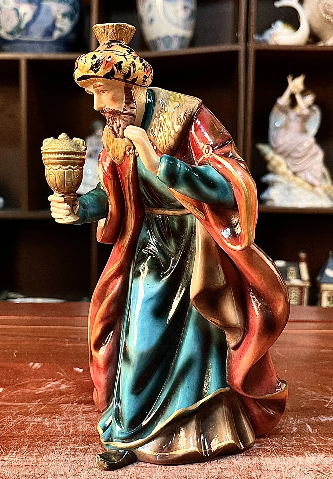 Art Collection Owell Ceramic Western Figures Sculpture Catholic King Statue Nativity Birth of Christ Manger Group Ornaments