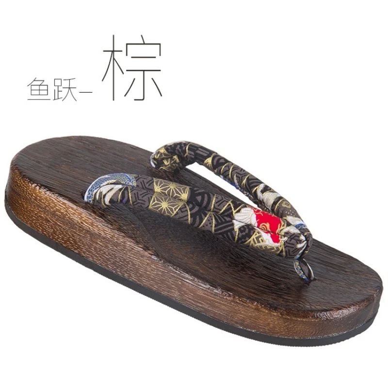 2026 New Men's Japanese Geta Sandals Paulownia Wood Thick Sole Non-Slip Height Increasing Flip Flops Indoor Outdoor Slippers 6
