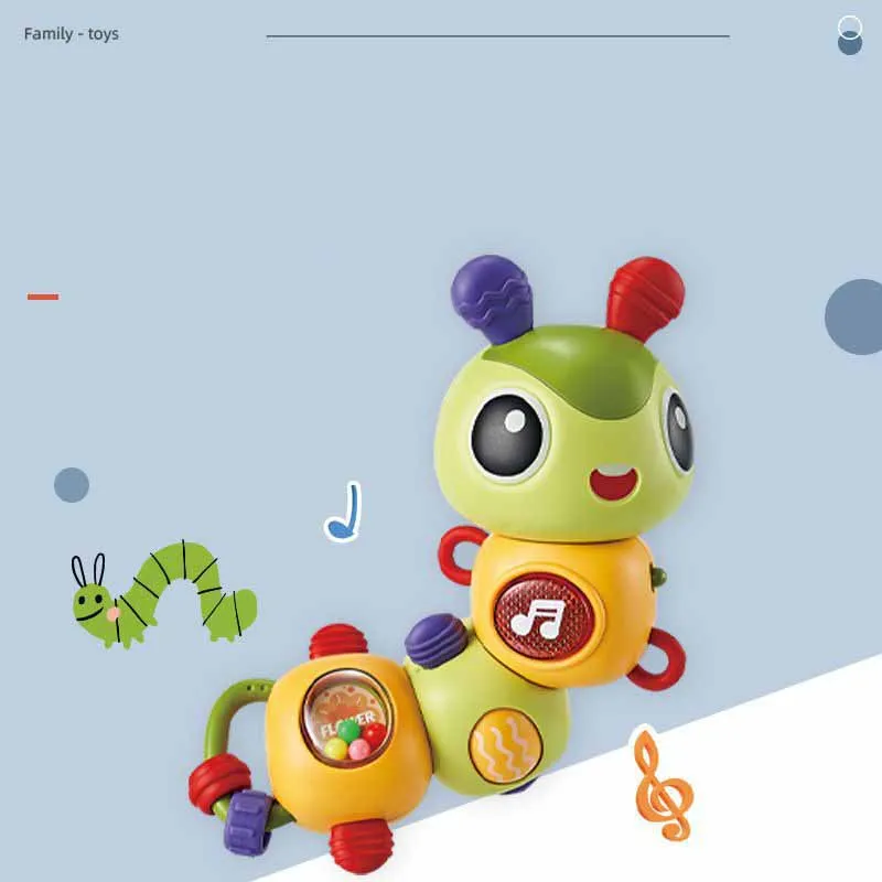 Children's Puzzle Early Childhood Toys 0-3 Year Olds Baby Fun Cute Twisted Caterpillar With Music Lights Spinning Music Toys