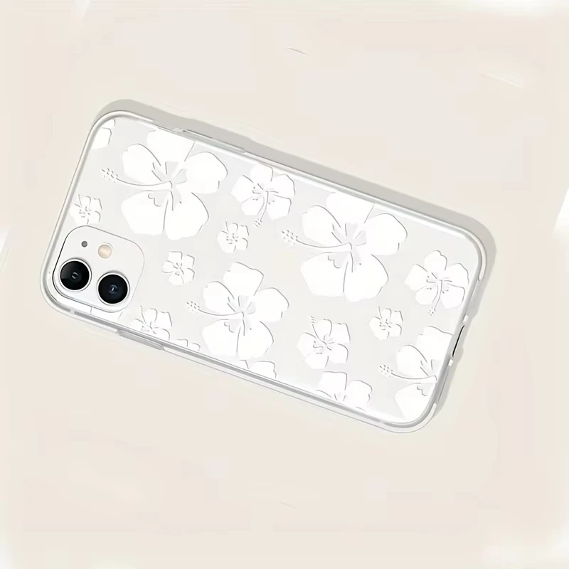 Funda de teléfono con flor de pétalo blanco para Samsung Galaxy S25 S24 S22 S23 Ultra Plus, funda transparente suave S22 + S23 + S24 + S25 +
