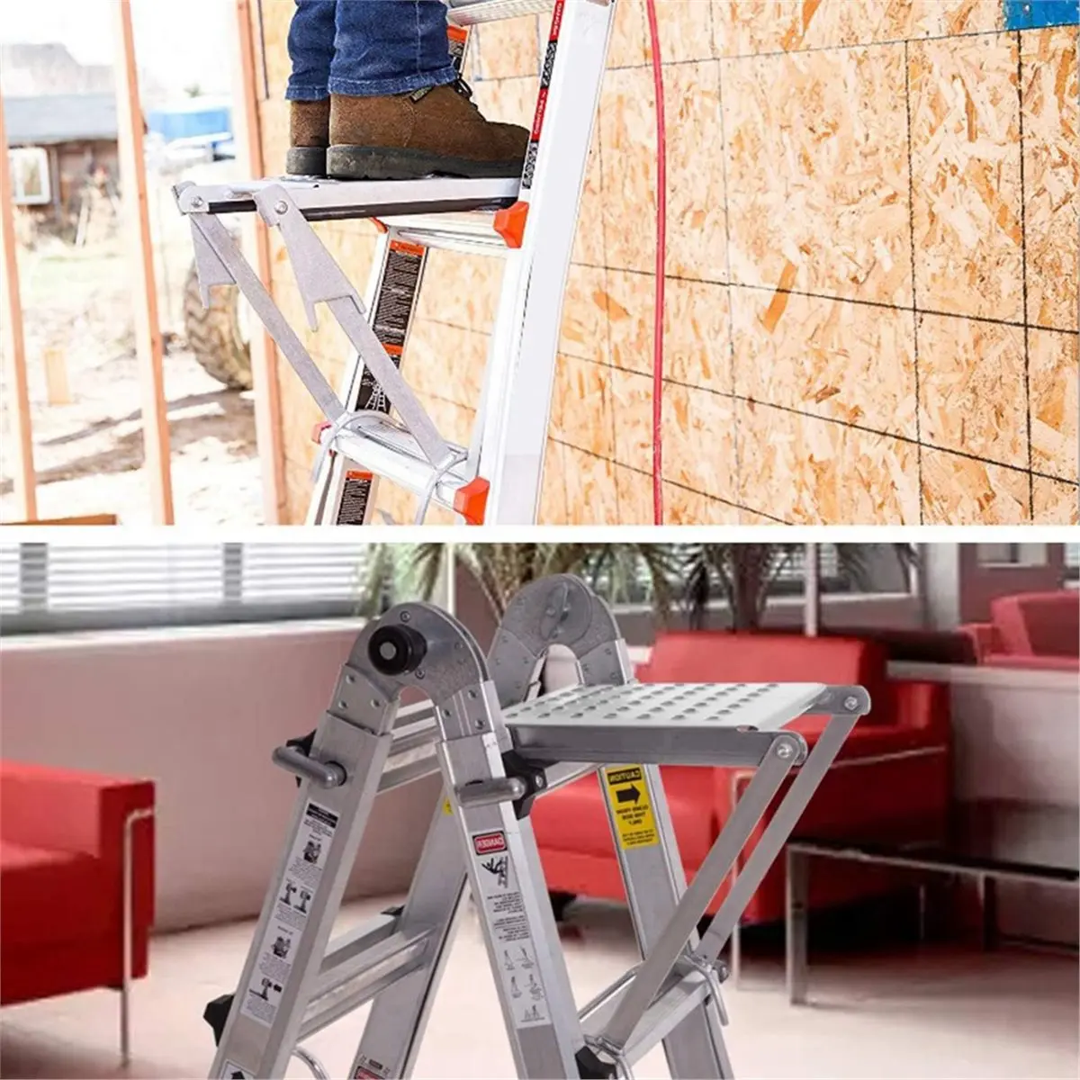 Heavy Duty Ladder Platform Accessory Work Stand System Supports Part Up to 400 Pounds for Home and Professional Use