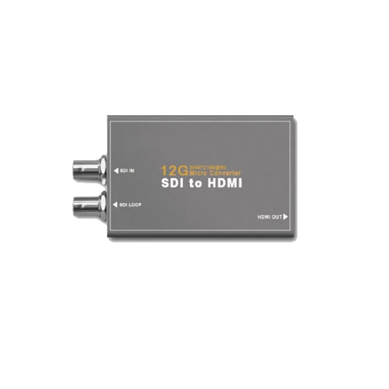 4K Industrial-Grade 12G-SDI to HDMI Converter Monitors and Production Switcher Support 3G/HD/SD-SDI With Loop Out Low Latency