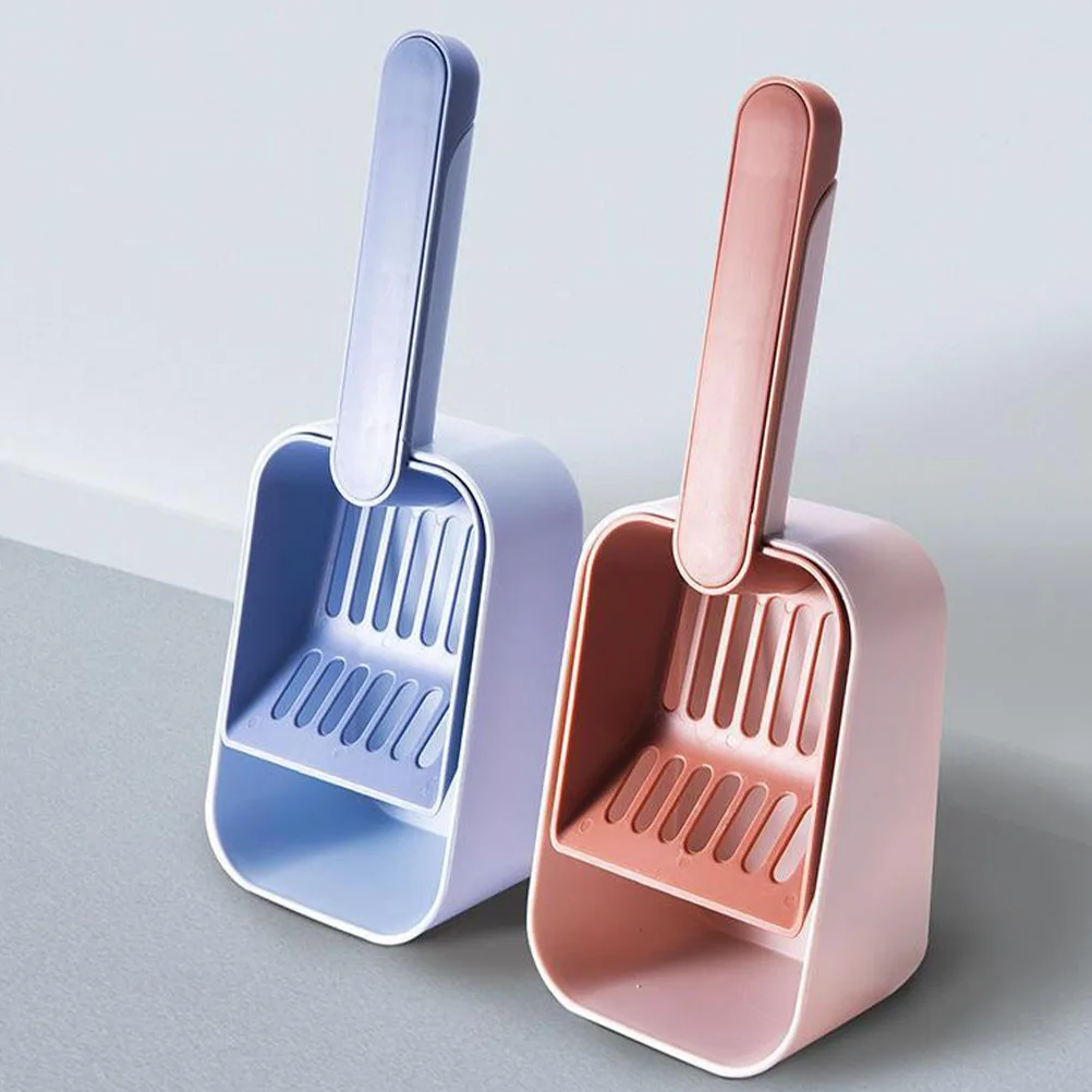 

1pcs PVC Cat Litter Scoop Durable Lightweight Compact Easy Storage Travel Pet Supplies Small Holes Cats Sand Shovel Holder