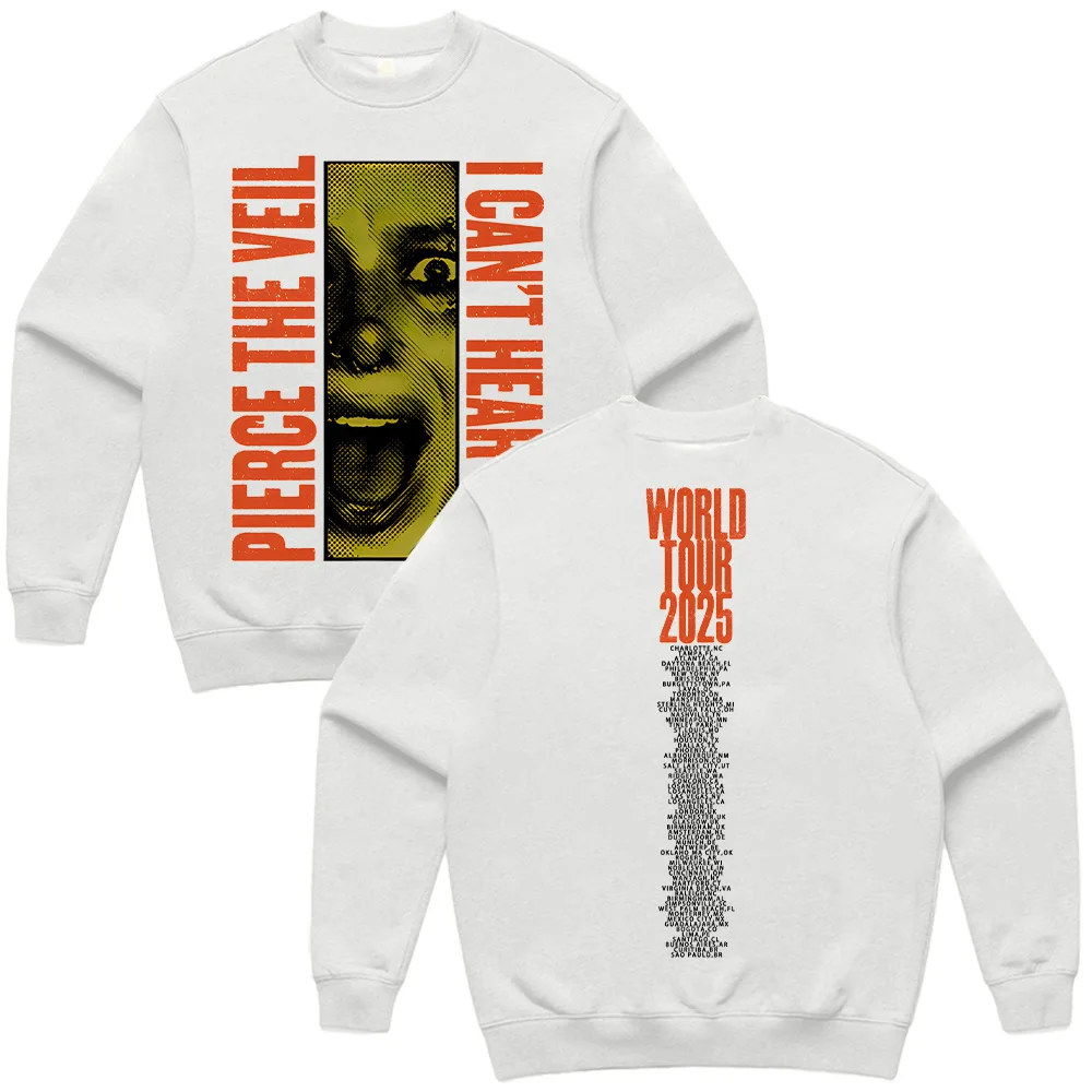 Ivory Screamblocks Long Sleevet Shirt Pierce The Veil Graphic Sweatshirts Vintage Y2k Oversize Women Men Fashion Casual Clothing