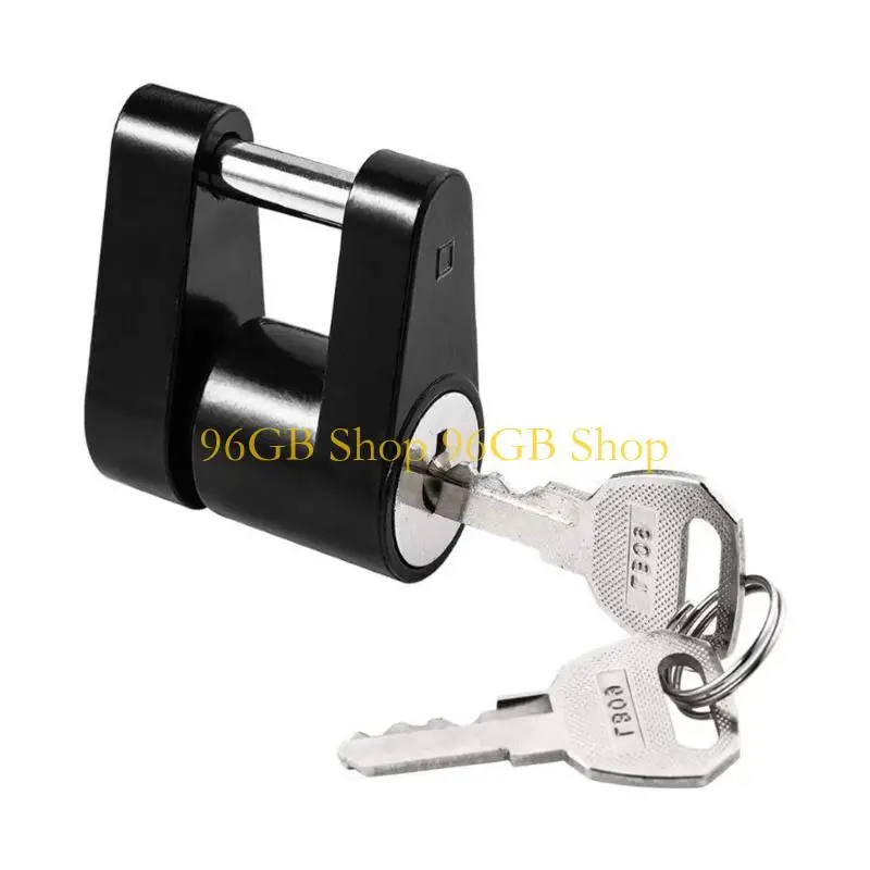96GB Strong Metal Mixture 1/4 Small Trailer Lock Secure Against Burglary Plan Dull Black Finish