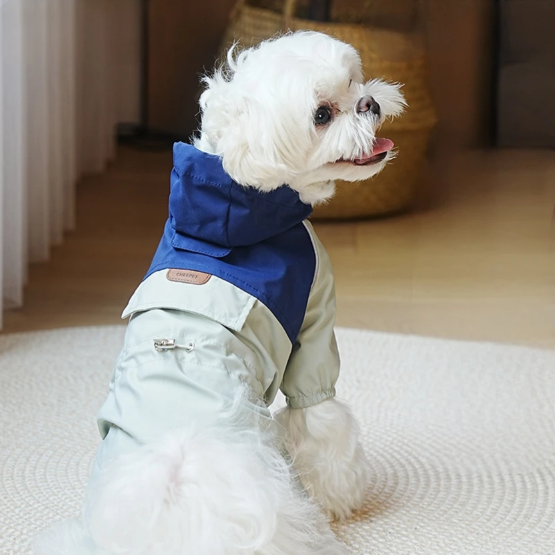 

Fashionable Pet Hooded Raincoat, Dog Raincoat, Four Legged Waterproof And Reflective Traction Jacket, Outdoor Clothing For Pets