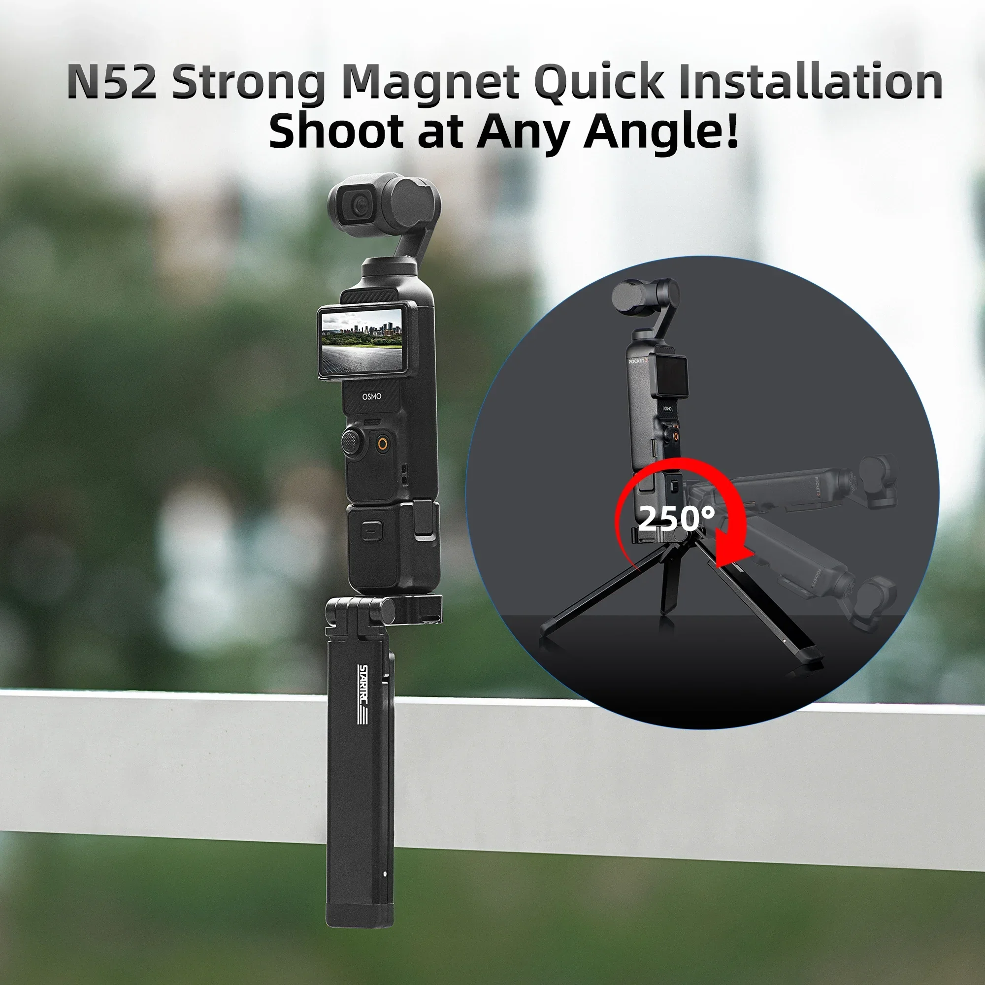 

Magnetic Tripod Quick Release Selfie Stick Aluminum Alloy For DJI Pocket 3 Osmo 360 Action 5 Pro 4 Insta360 X5 Camera Accessory