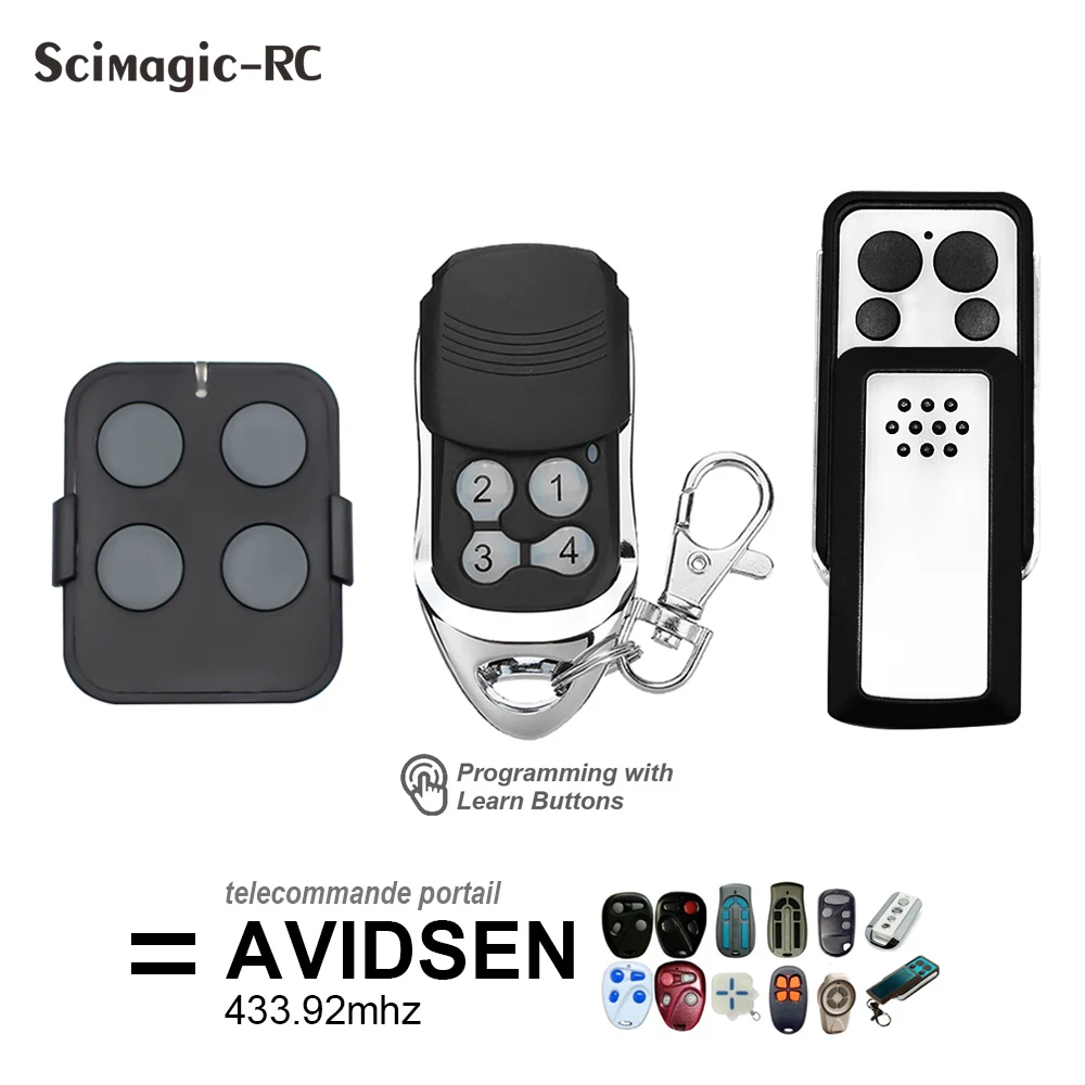 

For AVIDSEN 114253/104250/104251/104257/104350/654250/114235 Garage Gate Remote Control 433.92MHz Rolling Code Door Opener New