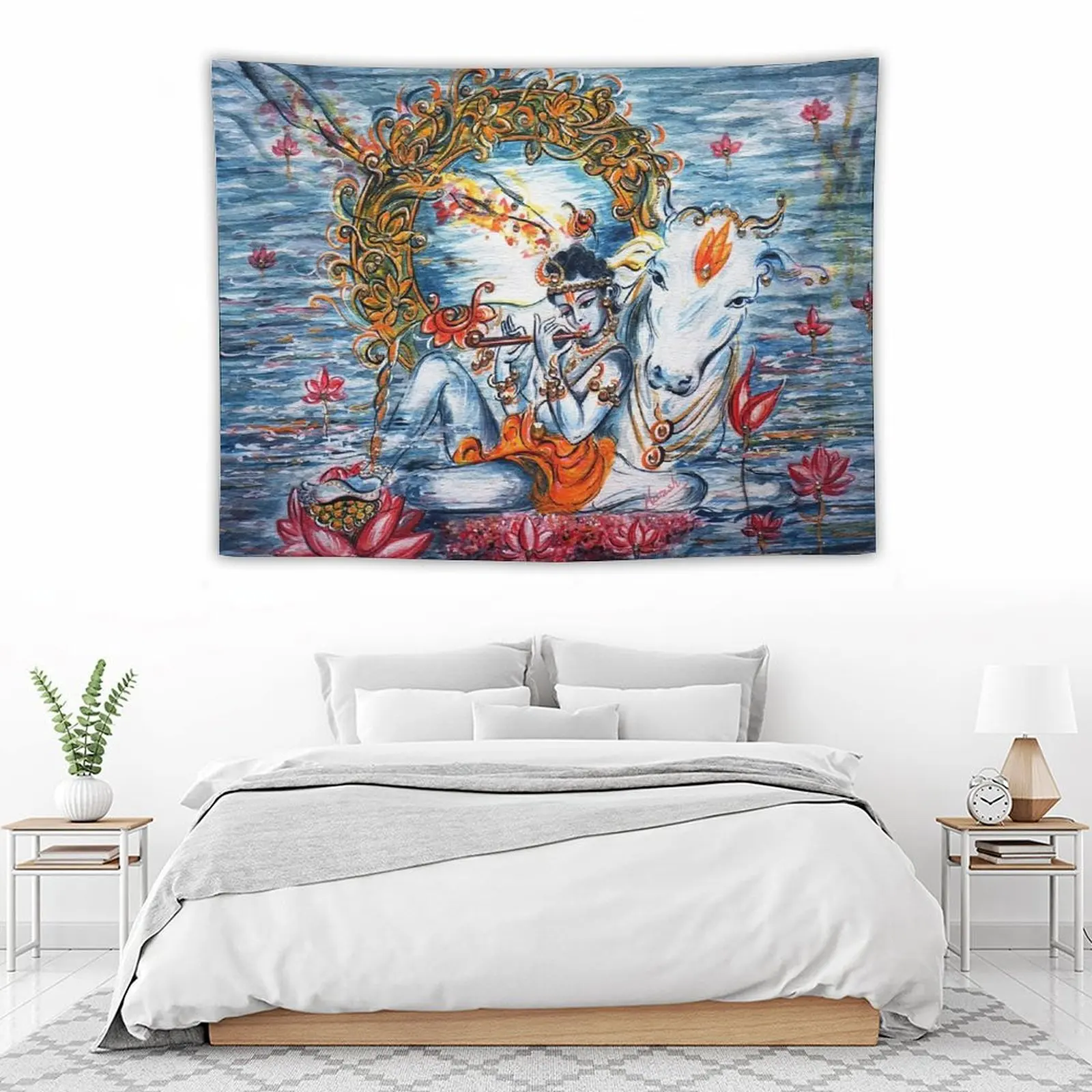 

Sweet Krishna Tapestry Room Decoration Aesthetic Decoration For Rooms Tapestry