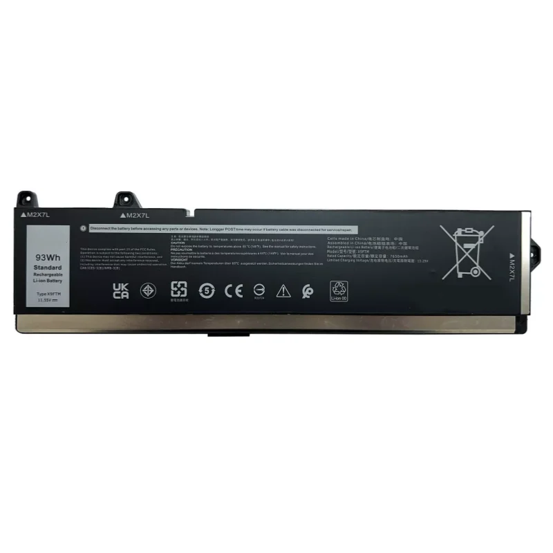 11.55V 93Wh New Rechargeable Laptop Battery X9FTM for Dell Precision 7670 7680 7770 7780 Series 31CP6/51/80-2 965V4 5JMD8 9Cell