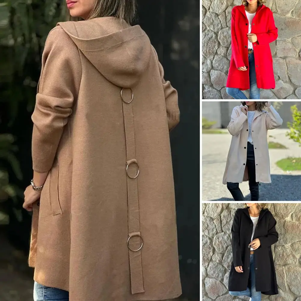 2025 New Spring Autumn Women Jacket Streetwear Hooded Coat Button Jackets Windbreakers Female Causal Outerwear 3XL Overcoat