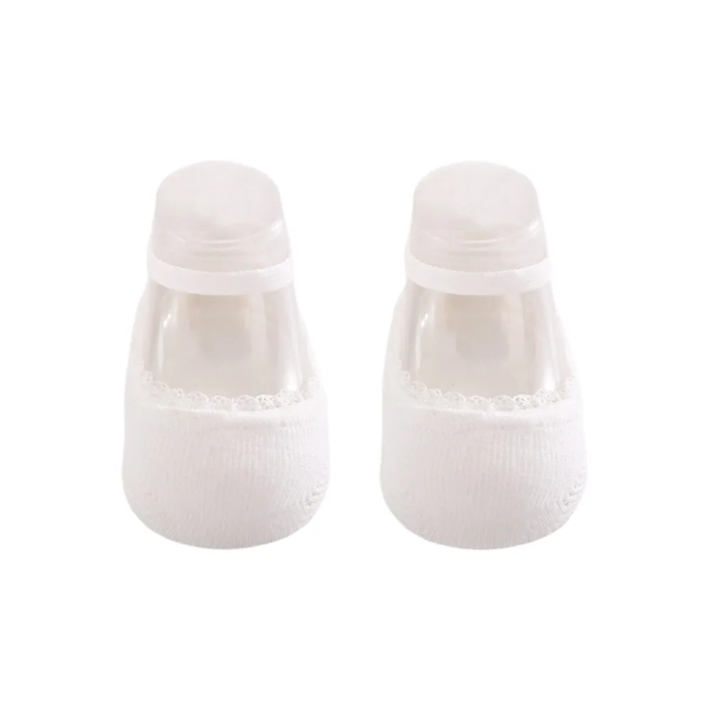 Adorable Solid Color Infant Lace Socks Soft Cotton Breathable Newborn Socks Anti-slip Solid Baby Socks For Newborns