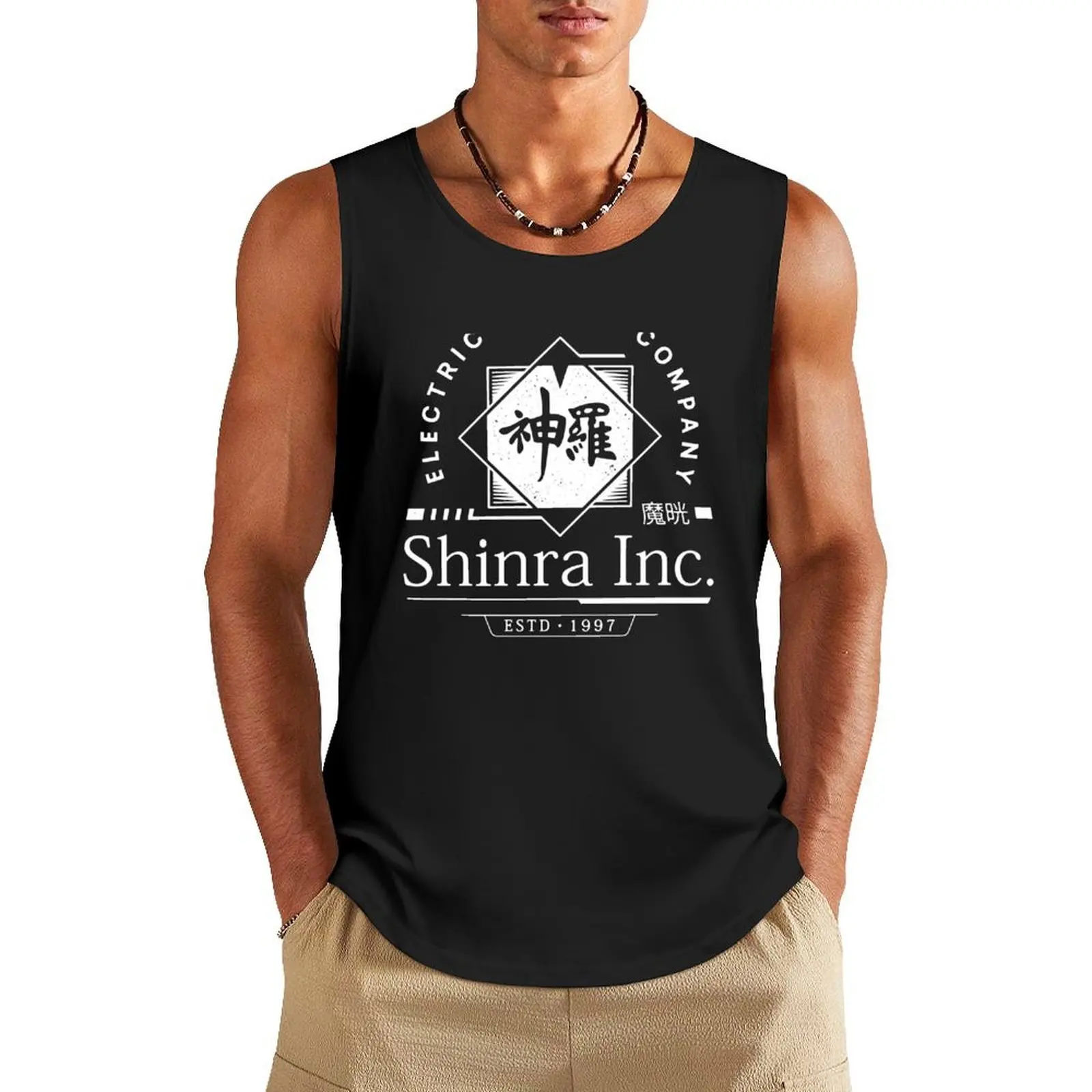 

Shinra Inc Crest Tank Top Gym clothes anime top Men's gym t-shirts gym t-shirts man