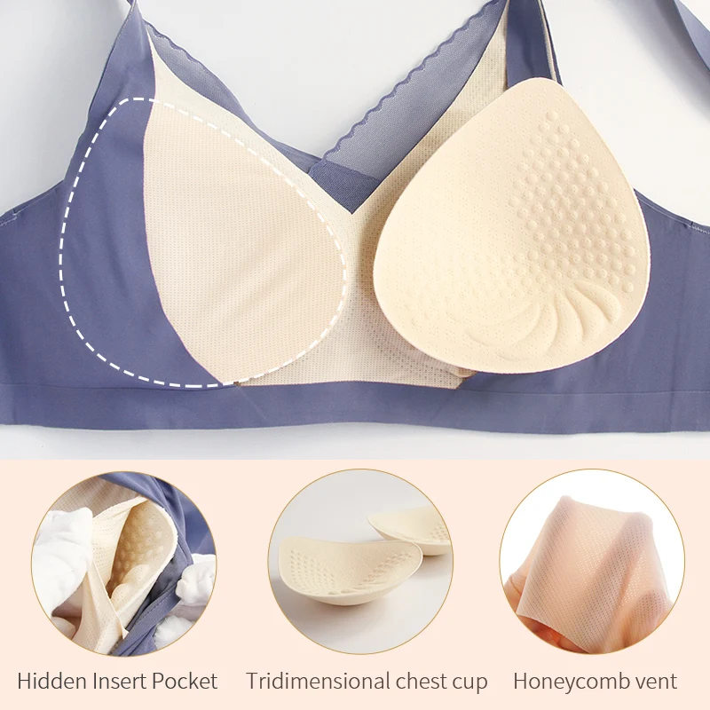 2082 Prosthetic Breast Bra Special Bra Seamless Breast Fake Breast Simulation Female Lightweight Style for Mastectomy Women