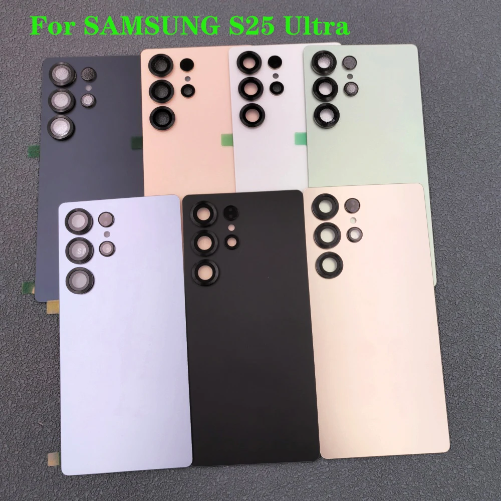 Back Glass Cover For SAMSUNG S25 Ultra SM-S938B Battery Case Rear Door Housing Lid Panel Shell Repair Parts +Camera Lens &Glue