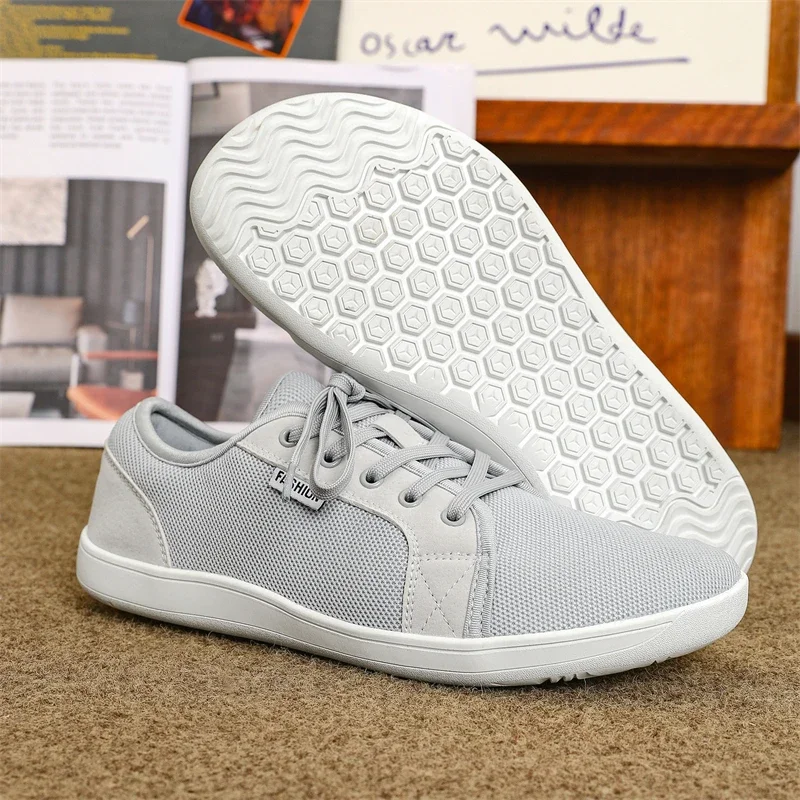 Womens Wide Toe Shoes Barefoot Unisex Plus Size Casual Sneakers Breathable Minimalist Shoes for Men Zero Drop Sole Walking Flats