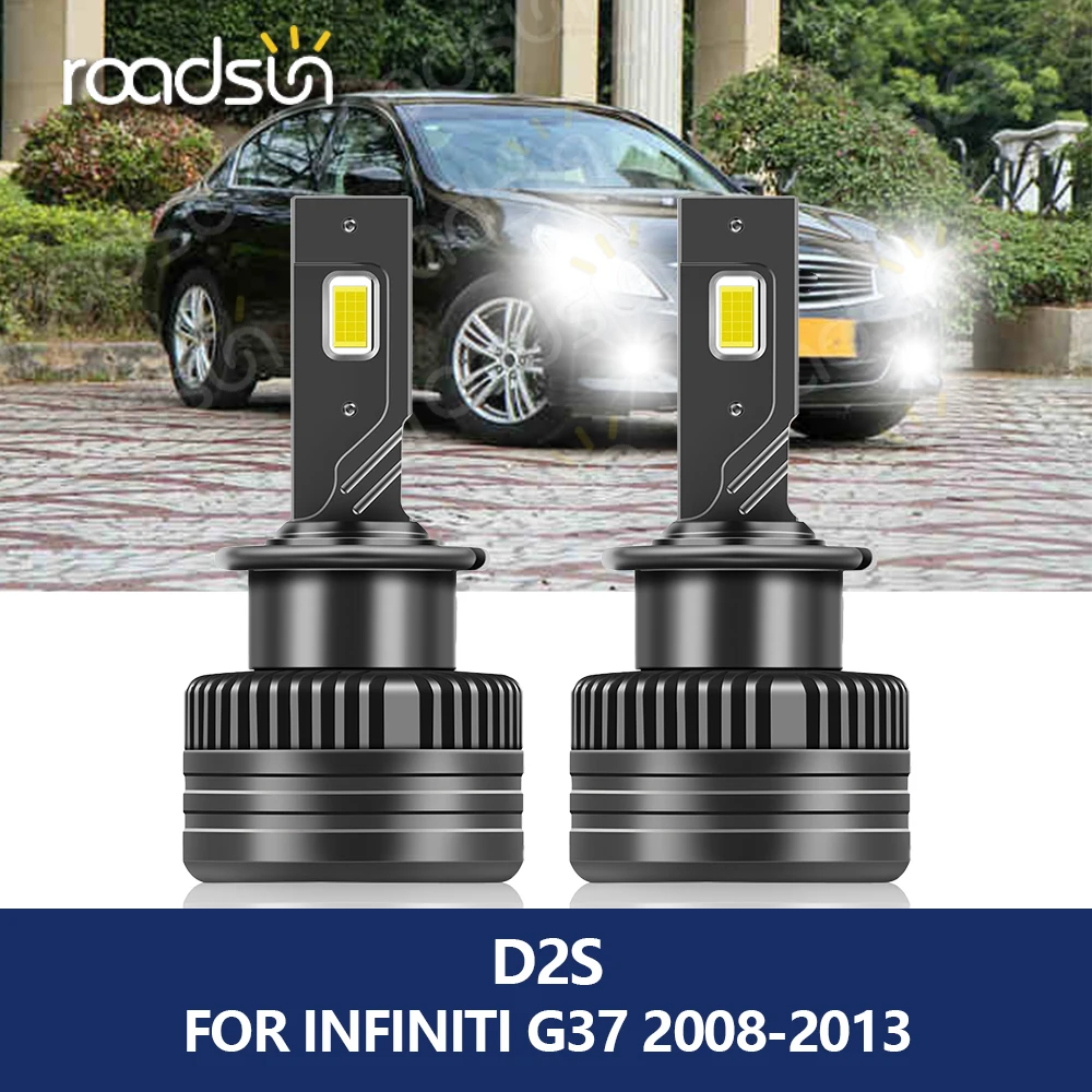 

roadsun D2S Led Headlight 30000LM 6000K White CSP Chip 110W Headlamp Bulbs Fit for Infiniti G37 2008-2013