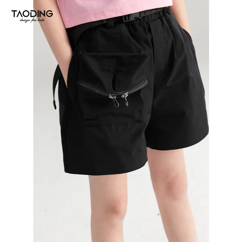 Baby Girl Pants Girls Shorts Summer 2024 New Medium and Large Children Casual Loose Solid Color Children Foreign Style Bloomers image 3